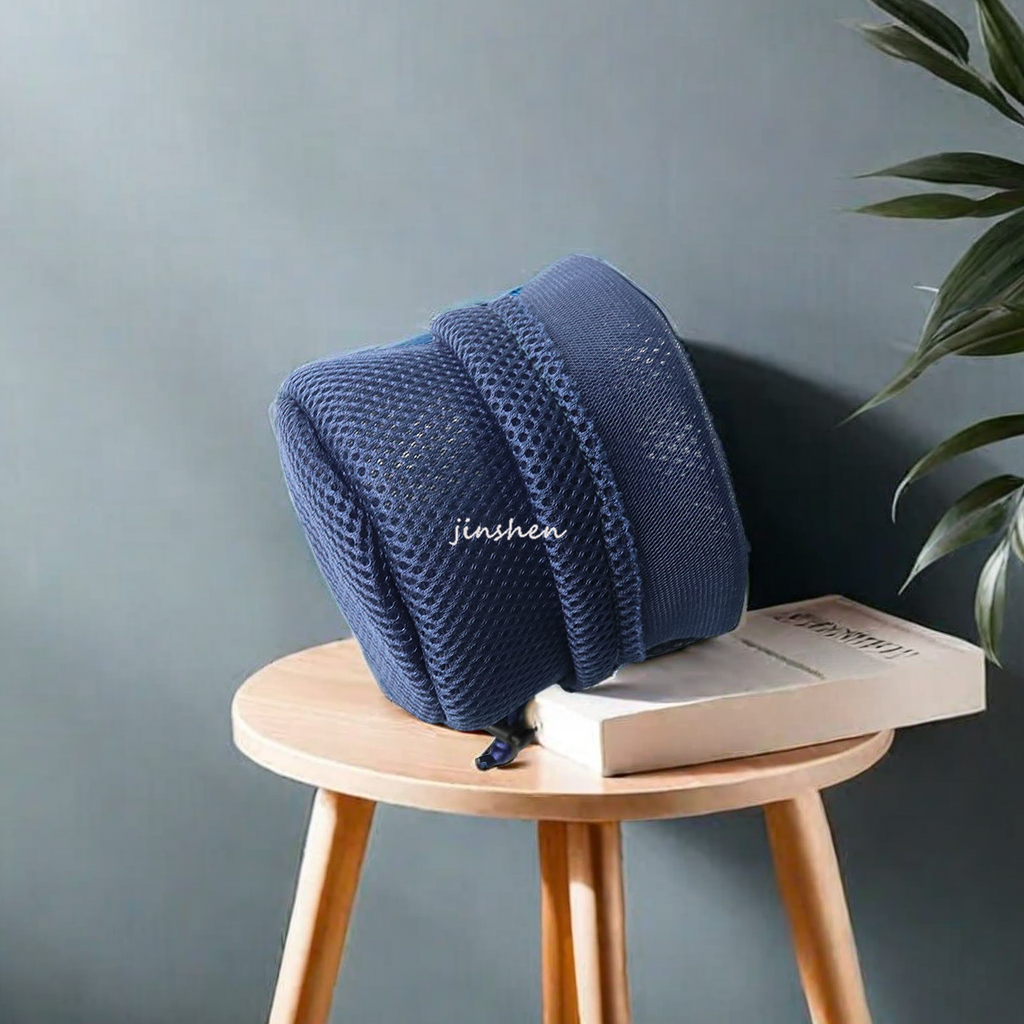 Hot-selling sandwich mesh small cloth bags, knitted cap style, round bottom mesh fabric audio bags, drawstring closure, portable earphone storage bags. Factory direct sales, high quality guaranteed Application Scenario