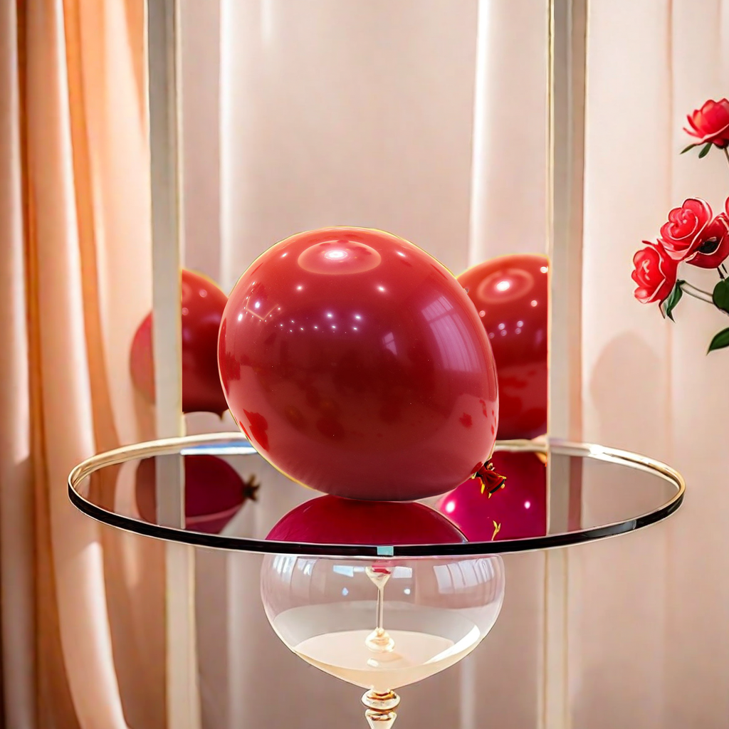 10-inch double-layer heart-shaped garnet red latex balloons, gemstone red heart decorative balloons, wedding room decoration items, heart-shaped balloons, romantic decorations Specification image