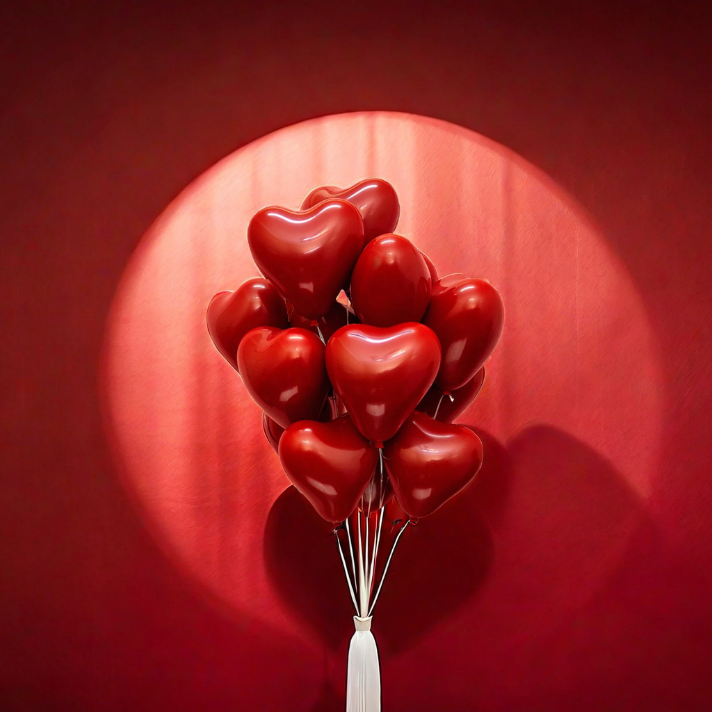 10-inch double-layer heart-shaped garnet red latex balloons, gemstone red heart decorative balloons, wedding room decoration items, heart-shaped balloons, romantic decorations Item Picture