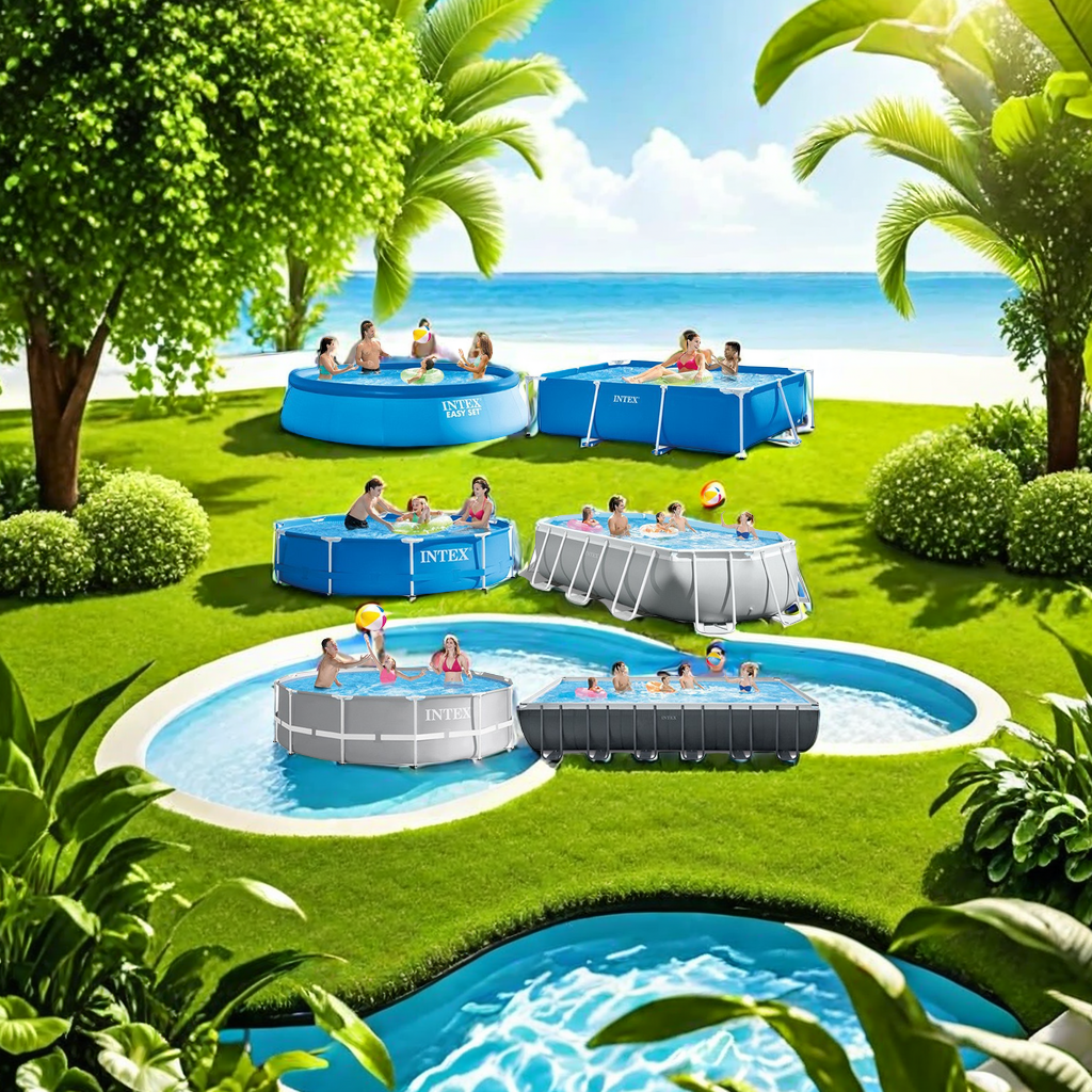 INTEX家庭户外大型矩形支架泳池儿童成人戏水池圆形私人游泳池详情图2