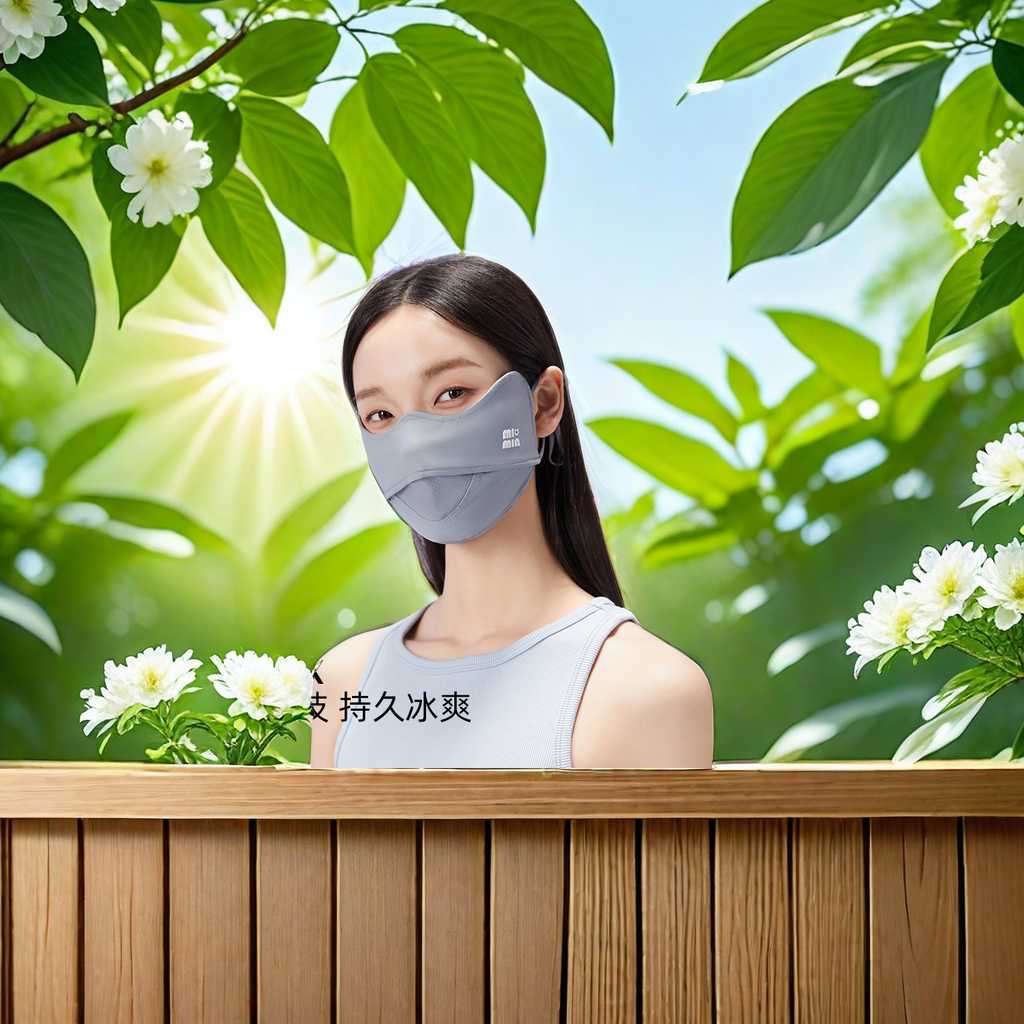 Ice Silk Hanging Ear Shade Mask Female Summer Breathable Thin High Appearance Level Eye Protection Angle Uv Shade Mask 4061 New Sunscreen Mask details Picture
