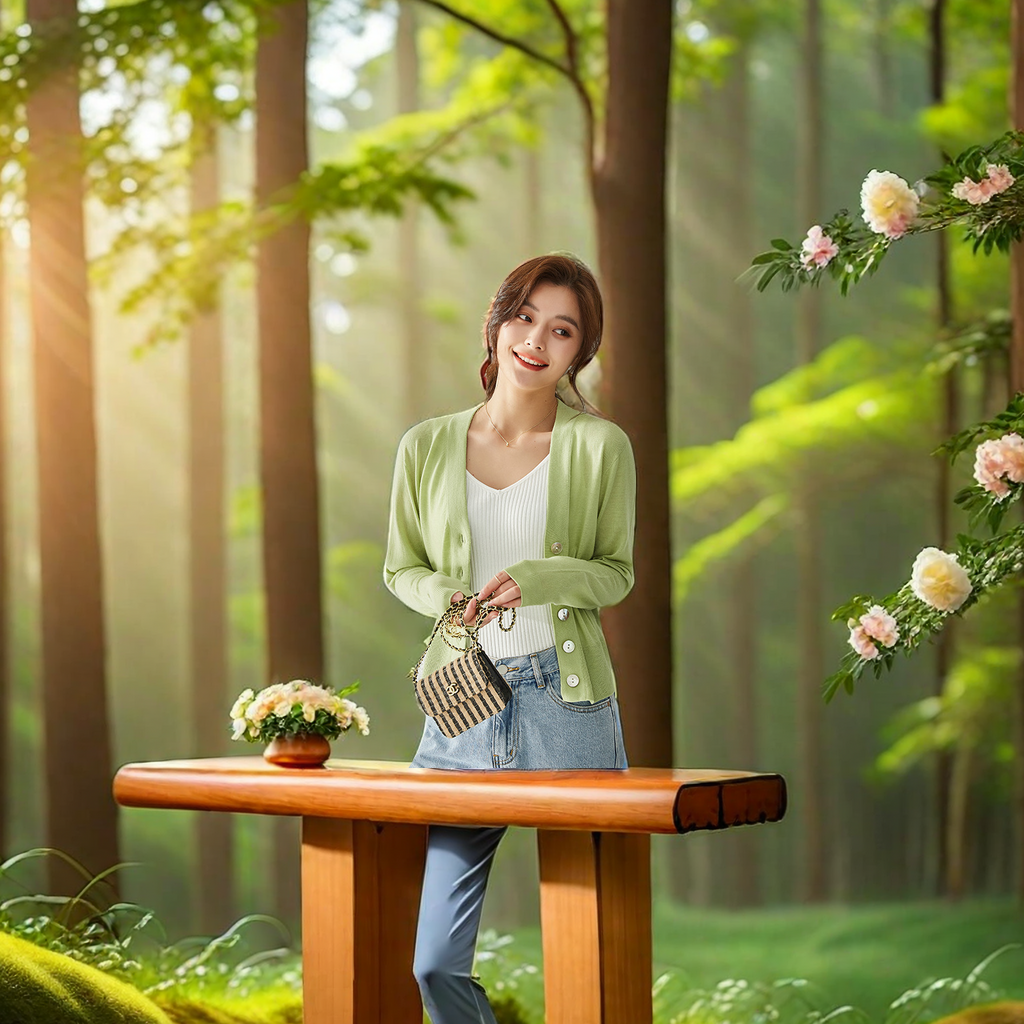 2024 Dopamine Women's Slimming Cardigan 18-stitch 120s ultra-fine all-wool seamless knitted sweater, versatile top sweater, fashionable, warm and elegant Specification image