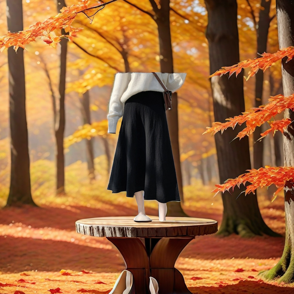 Autumn And Winter Women High Waist A Word Knitted Skirt Woolen Skirt In The Long Sweater With All The Trend To Cover The Hip Slimming Dress New Products On The Market Item Picture