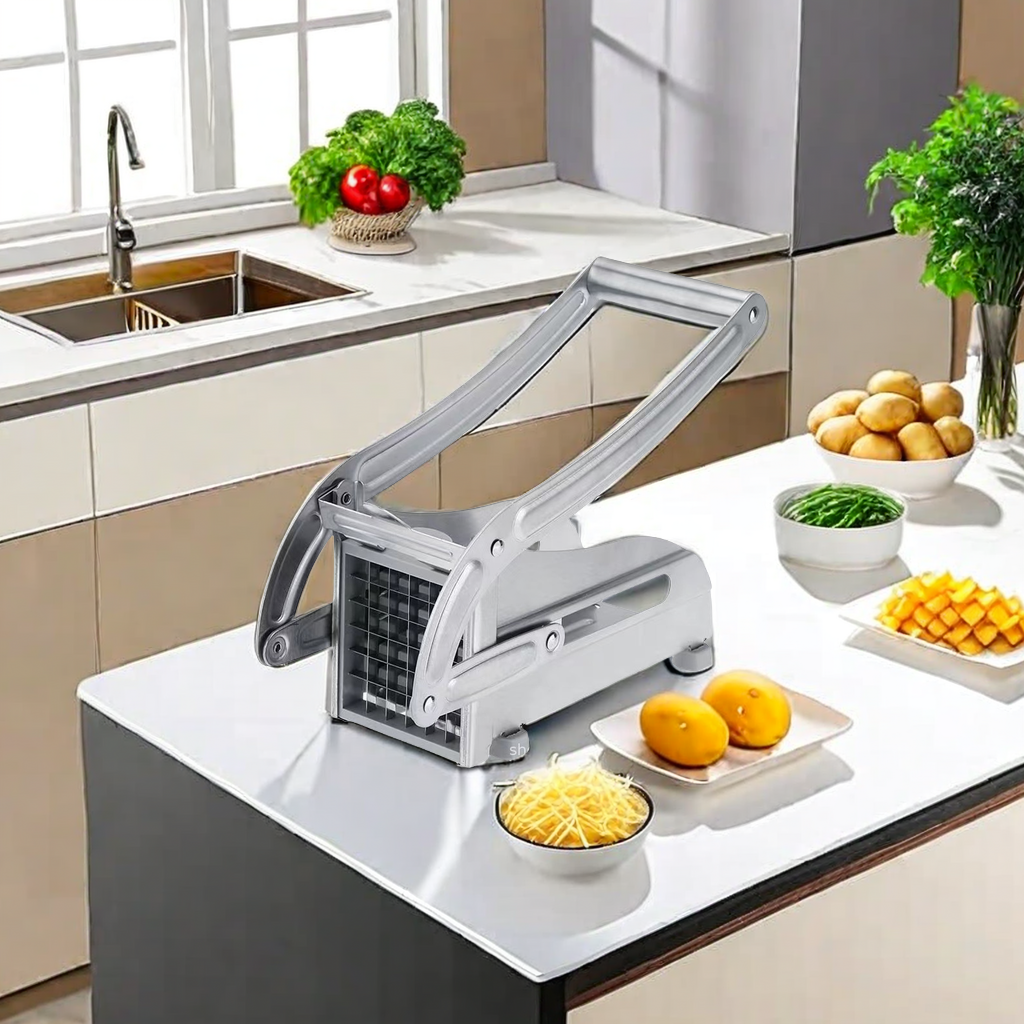 The best-selling cross-border kitchen household potato cutter, a stainless steel multi-functional potato and cucumber cutter, comes with a free staples Item Picture