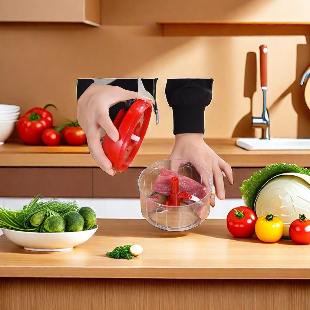 The INBODI household rice cooker comes with a multi-functional kitchen tool, including a hand-pulled vegetable cutter, garlic mixer and manual meat grinder. This all-in-one machine innovates kitchen life Specification image