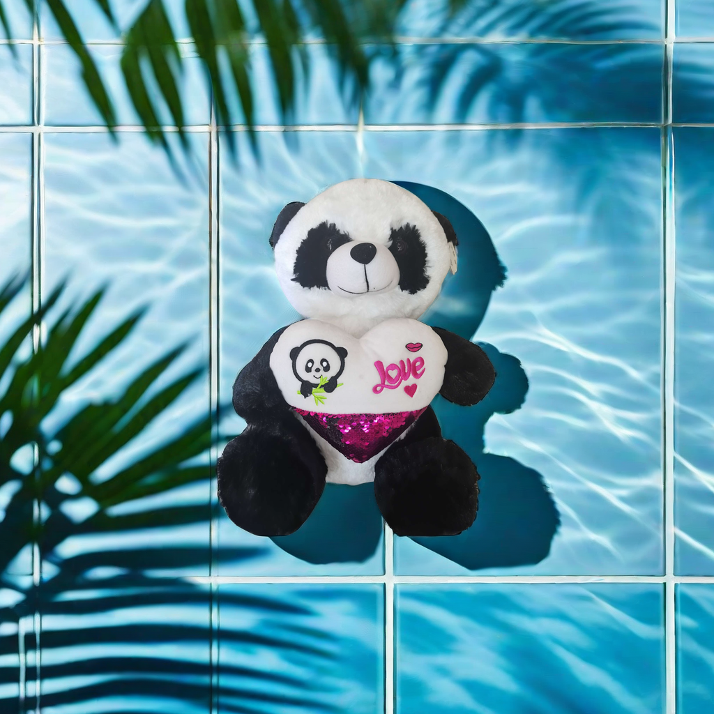 "Simulated panda plush toy, tiger tail design toy, plush toy pendant, realistic, cute, safe and non-toxic Application Scenario