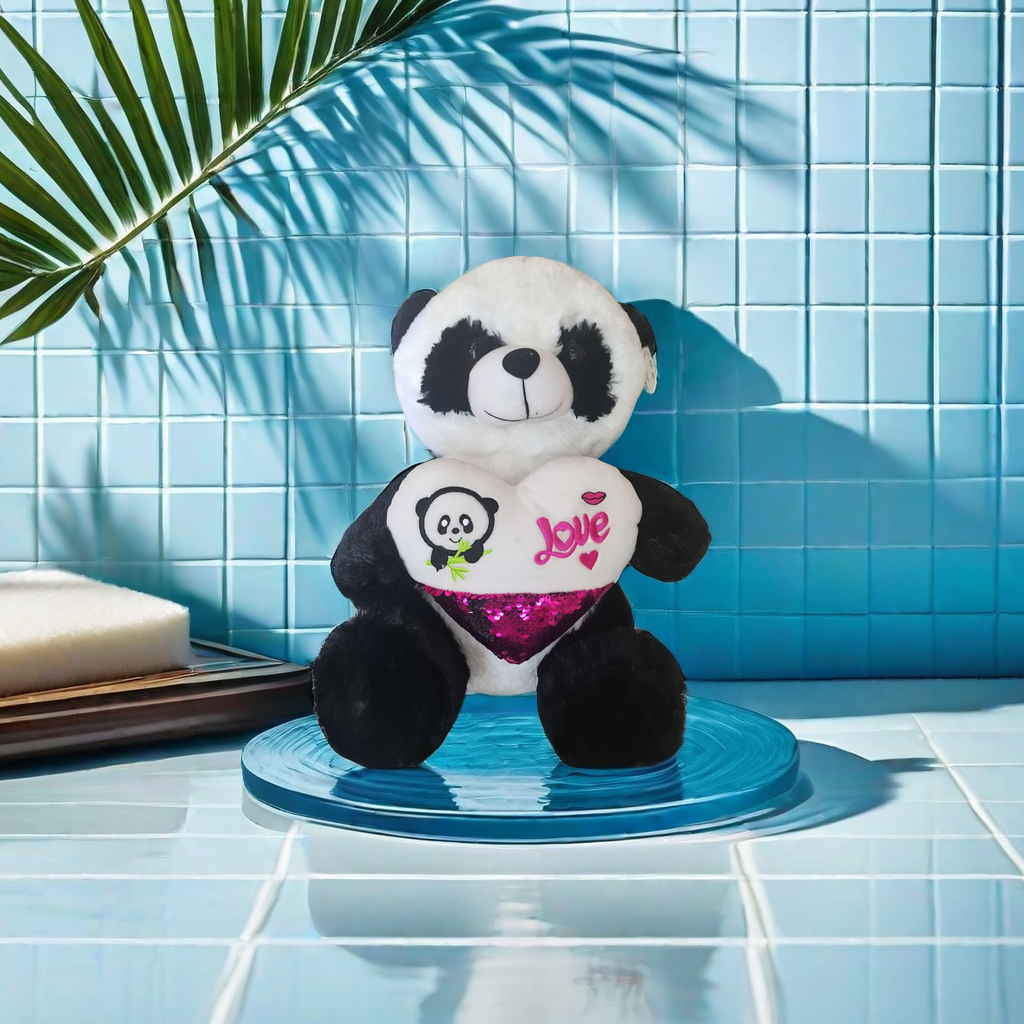 "Simulated panda plush toy, tiger tail design toy, plush toy pendant, realistic, cute, safe and non-toxic details Picture