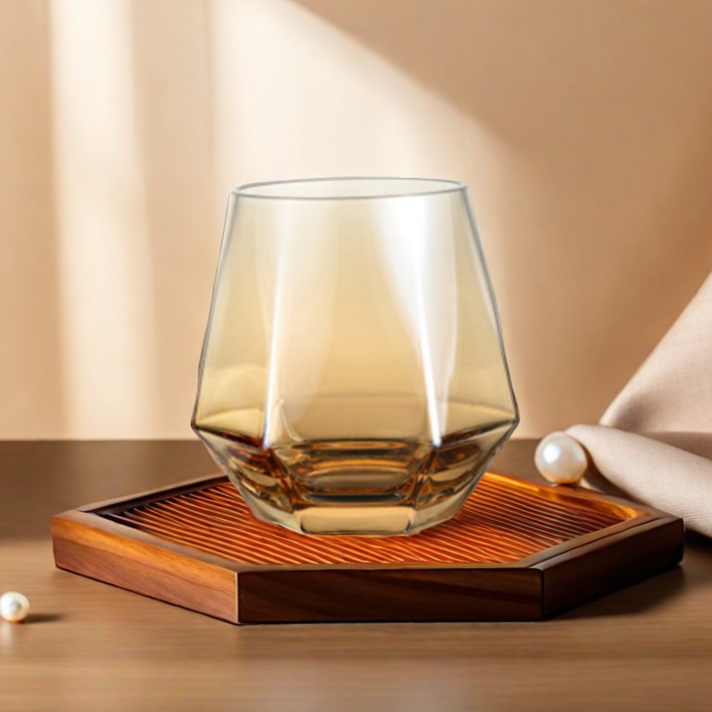 Transparent Whiskey Glass Hexagonal Glass Simple Ins Wind Beer Glass Glass Home Drink Glass Juice Glass 7482 Style Preferred