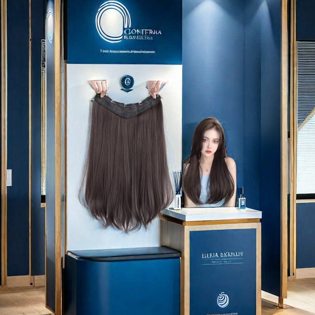 This mid-length wig with a European and American style for women is easy to wear and looks natural and realistic, making it easy to change hairstyles details Picture