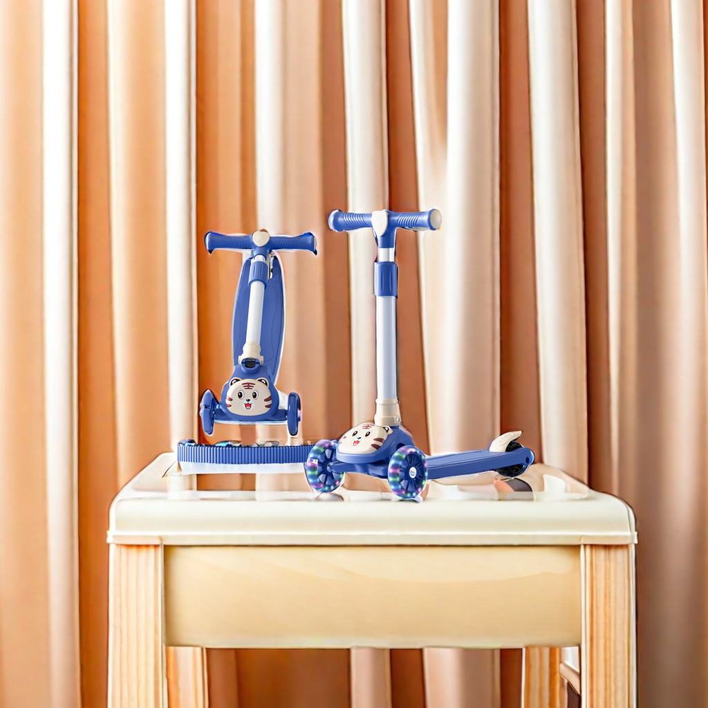 Cartoon version children's three-in-one scooter, two-in-one functional, safe, stable and durable scooter, specially designed for children to experience the fun of sliding Application Scenario