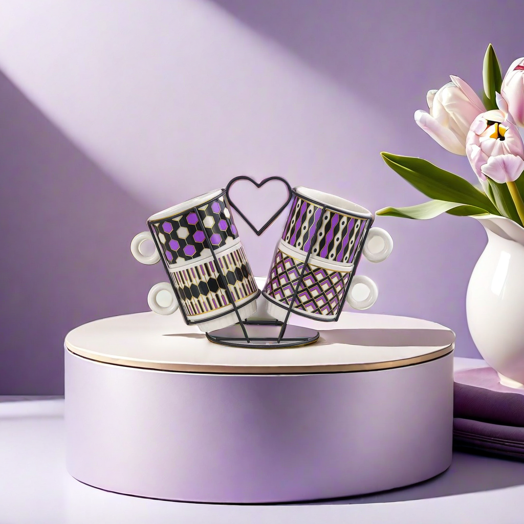 "Ceramic coffee cup, exquisite cup, coffee cup set, an essential item for elegant afternoon tea" Ceramic coffee cup, ceramic coffee cup, ironwork stacked cup, ceramic coffee cup, ceramic coffee cup details Picture