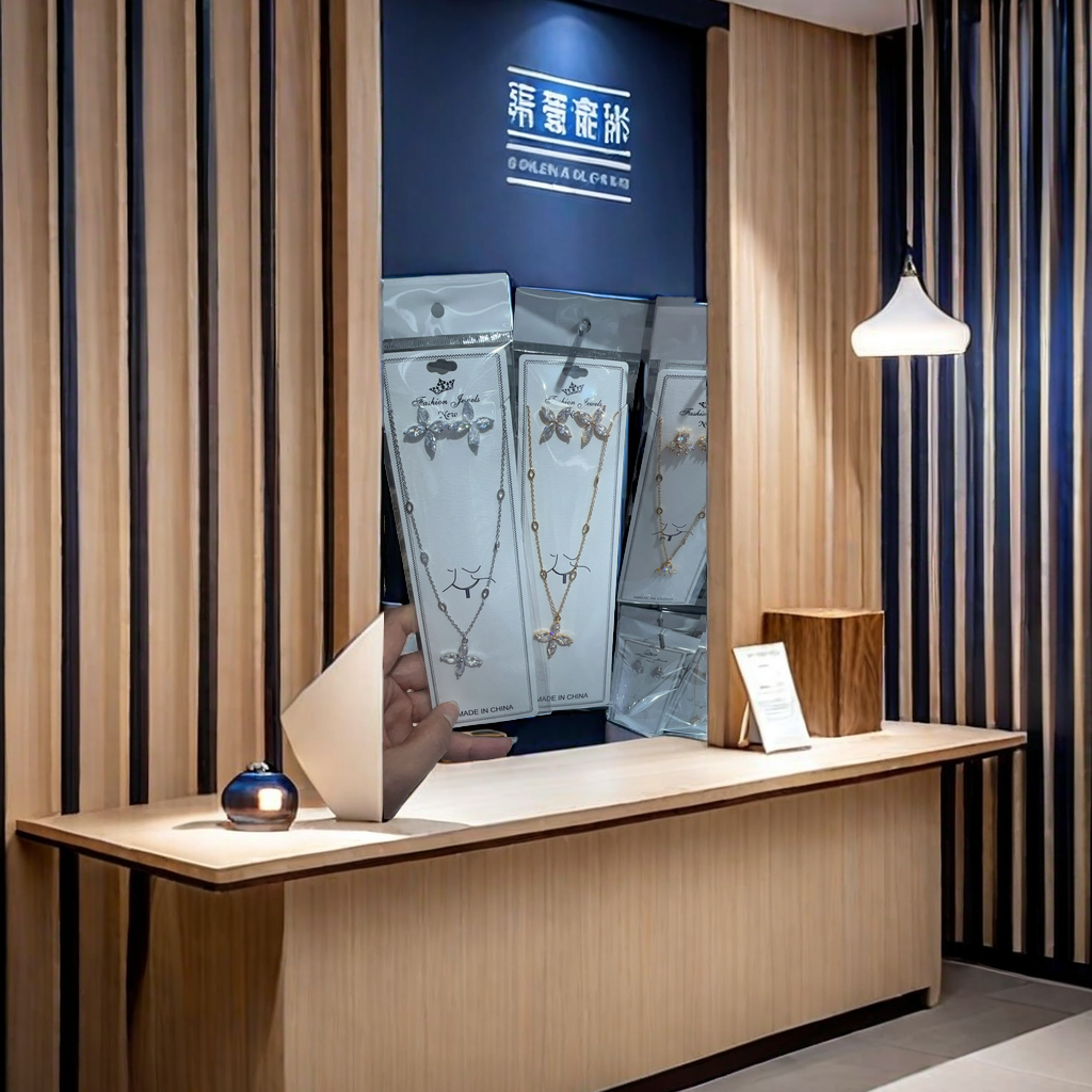 小叶子设计女孩专享首饰品 精致可爱耳环项链手链全套潮流饰品产品图