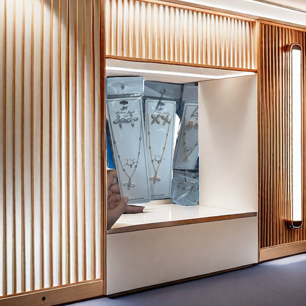 小叶子设计女孩专享首饰品 精致可爱耳环项链手链全套潮流饰品细节图