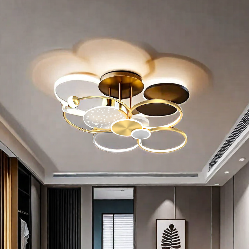 The 2022 new Nordic-style light luxury ceiling lamp 5253 is a simple, modern and elegant whole-house package combination lighting decoration and lighting equipment Item Picture