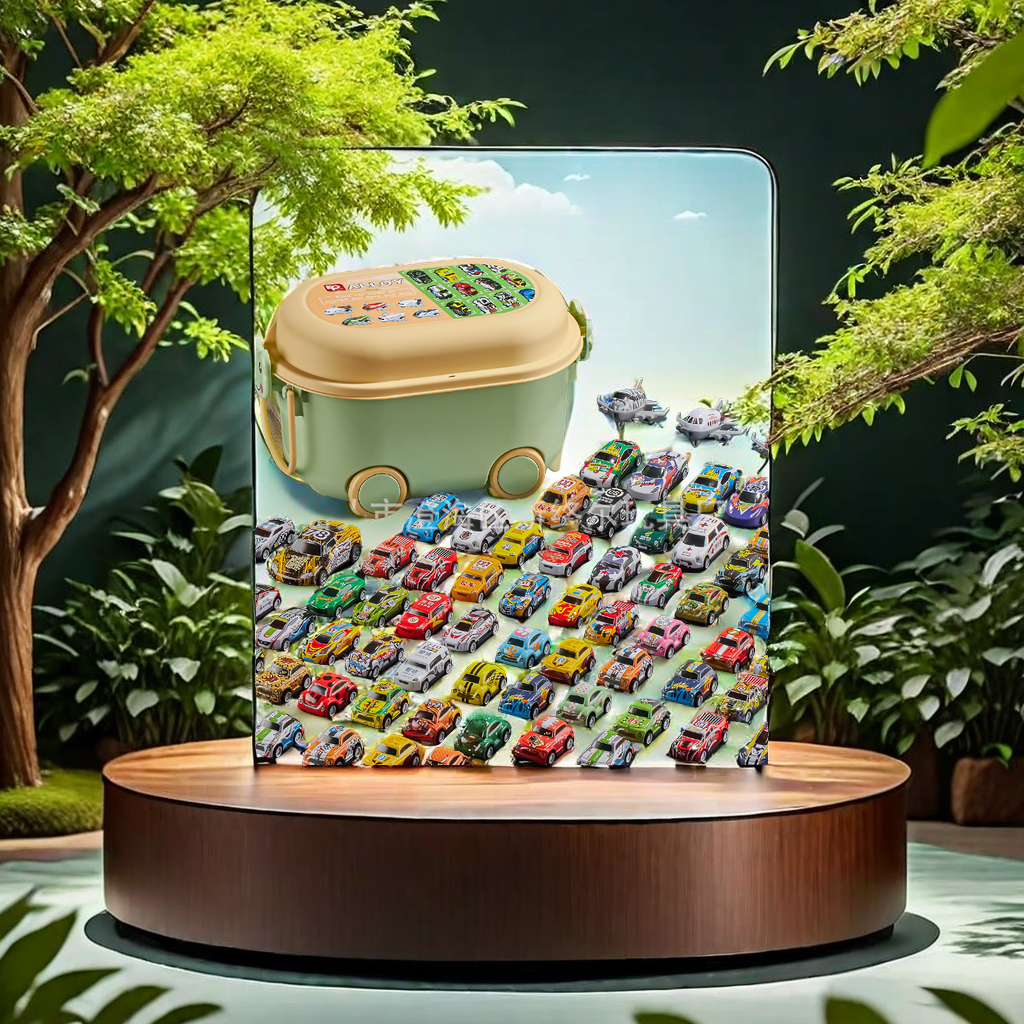 Blind box storage, Huili car, children's toys, alloy airplane model, mini car, metal tin car, bucket storage wholesale, other categories, endless childlike fun