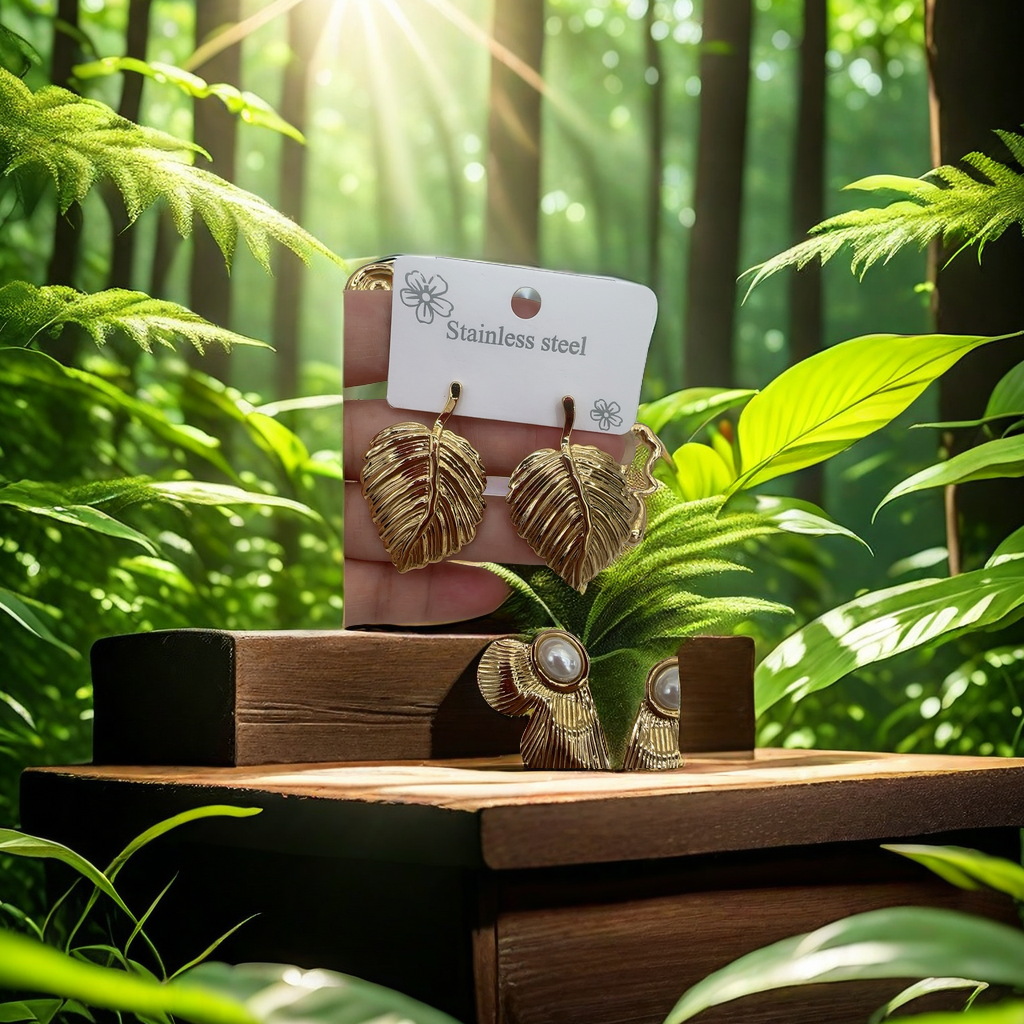 欧美时尚潮流跨境爆款女士18k金不锈钢金色钢色耳环耳饰品产品图