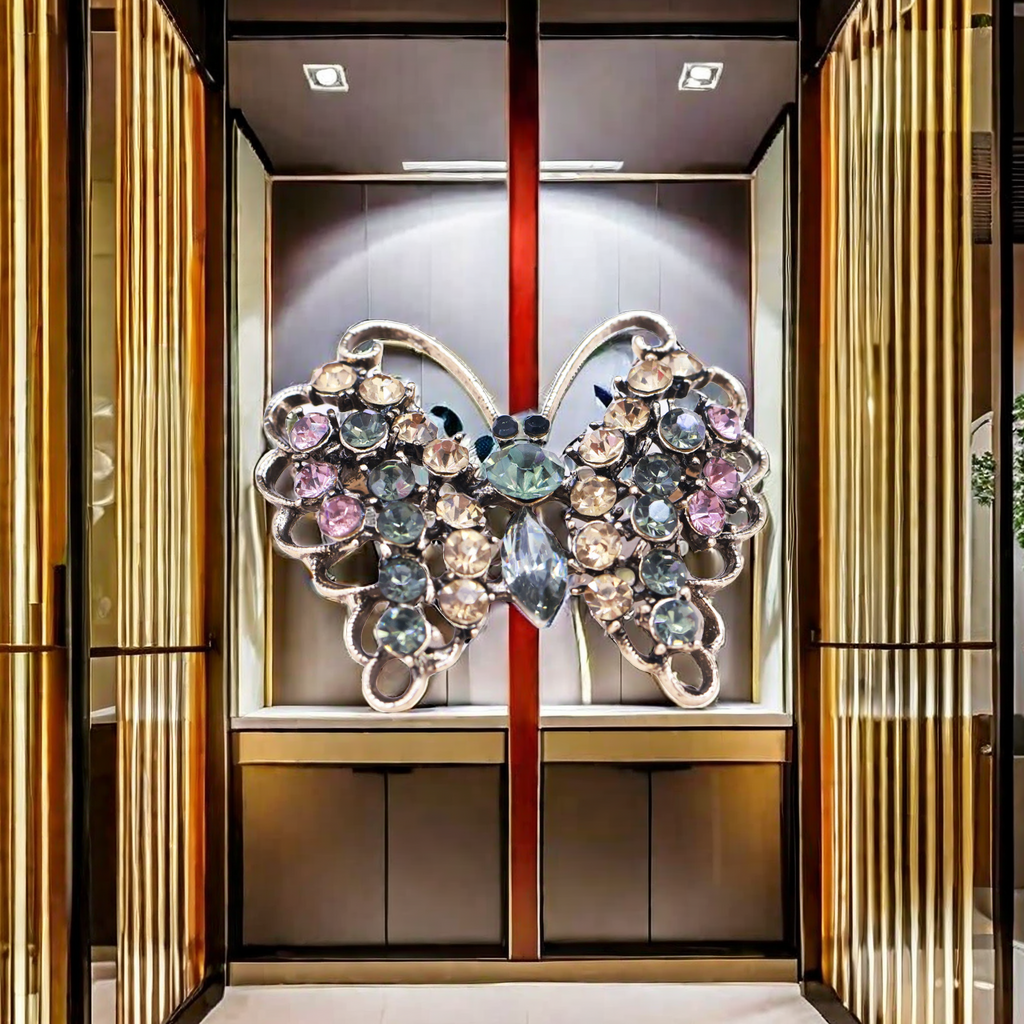 الفراشة الذهبية العتيقة ذات شكل دبوس على شكل دبوس أنيق Specification image