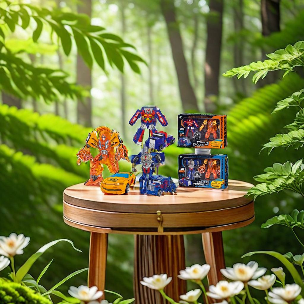 Creative transformable robot educational toy, manual operation transformable car model, toy car robot dual-purpose