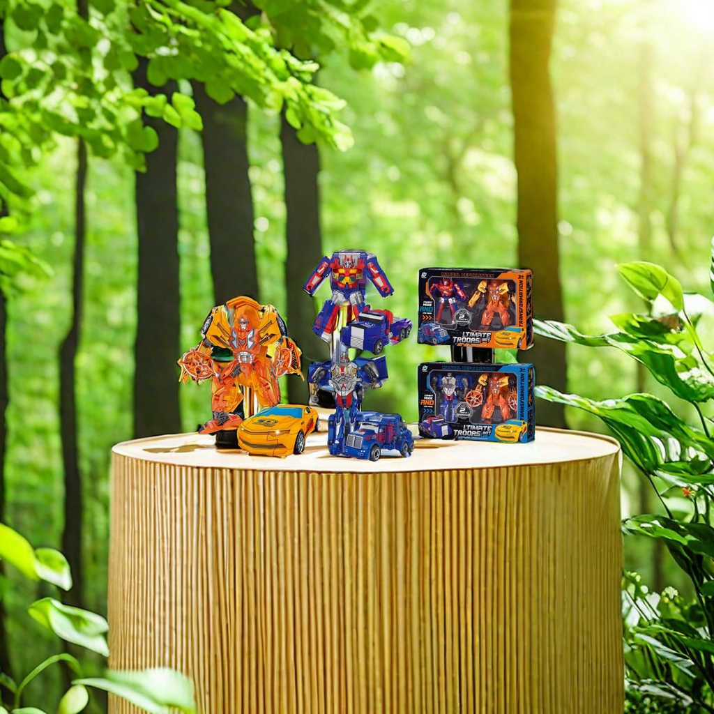 Creative transformable robot educational toy, manual operation transformable car model, toy car robot dual-purpose Application Scenario