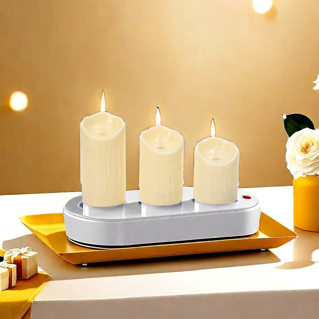 1313 Swing electronic candle, 10-key remote control LED candle, wedding birthday party decoration, home soft furnishings, candlelight dinner, ambient light, script, escape room prop Item Picture