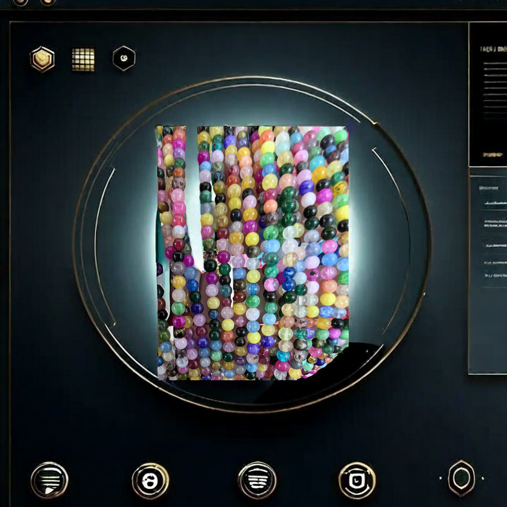 进口商品天然石手串套装 七彩汉白玉念珠手串 珠宝首饰进口饰品 精致典雅