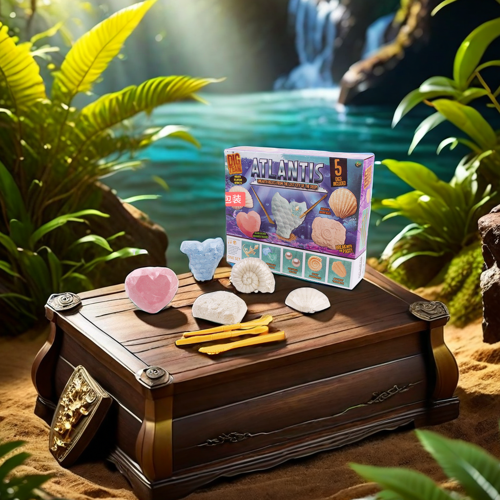 "Sea King Children's Science Archaeology Set Toy Fossil Digging DIY Treasure Blind Box 6,859 Pieces Parent-Child Interaction to enhance Exploration ability.