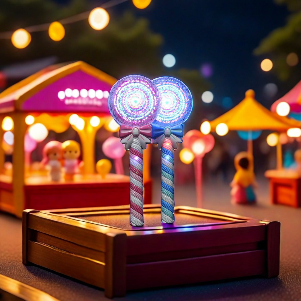 炫彩灯光音乐儿童闪光魔法棒玩具 6922款 棒棒糖旋转棒 夜市广场地摊热销货源 童趣互动游戏道具