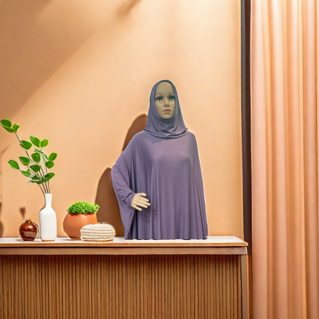 A new style of Middle Eastern-style women's solid-color hooded long gown, short-sleeved Muslin, Korean-style long gown, comfortable and breathable T-shirt is now available details Picture