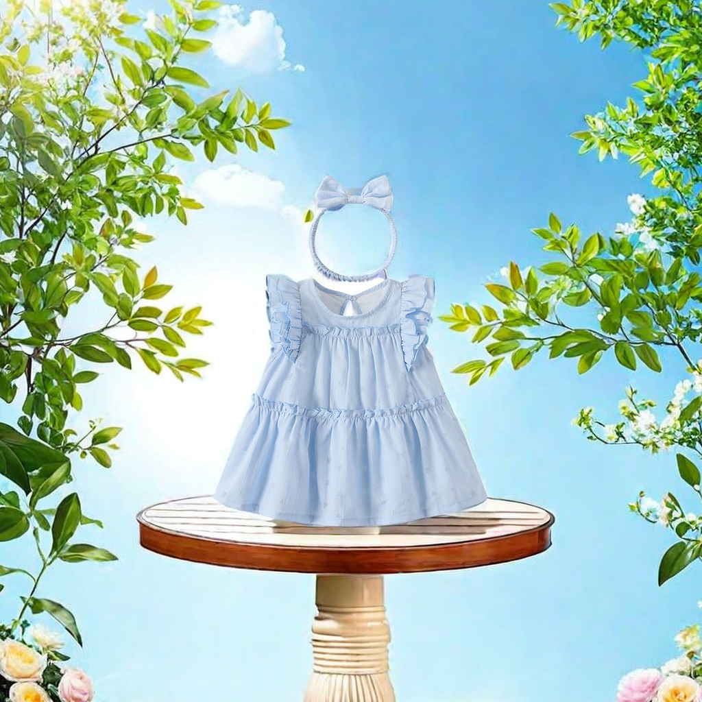 童装/爱莎公主/裙子儿童短袖时尚/女童裙子/童装裙子白底实物图