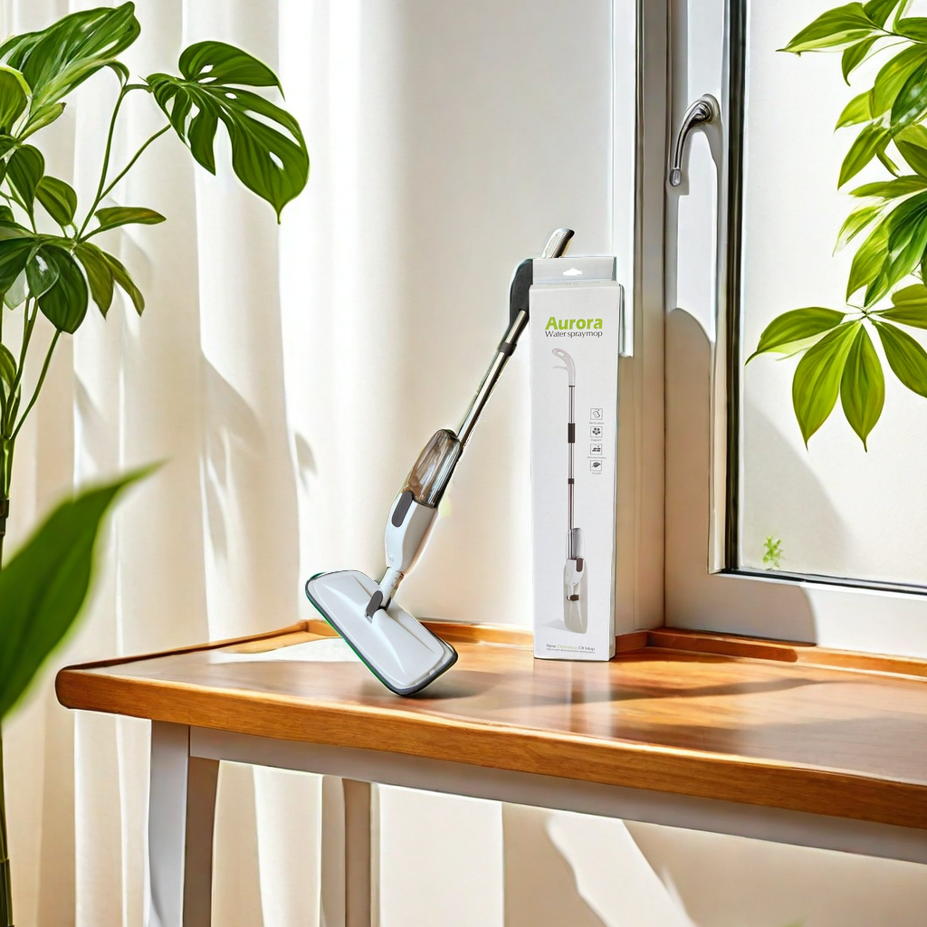 跨境喷水喷雾拖把 干湿两用旋转平板 家用免手洗一拖净 拖地神器配备铲子 功能全面清洁利器图