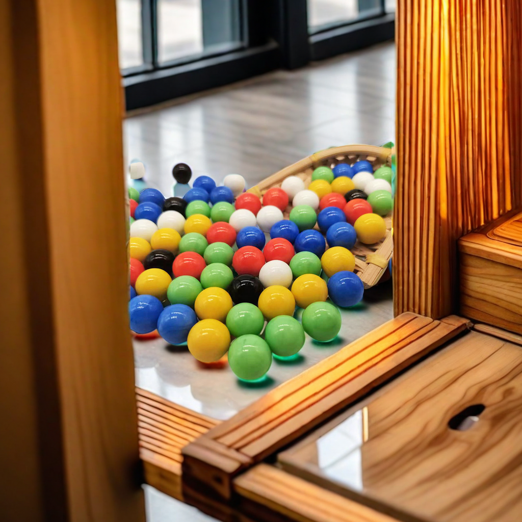 Wholesale of 16mm - 25mm mixed color round beads and flat beads glass handicrafts and toys for game consoles Specification image