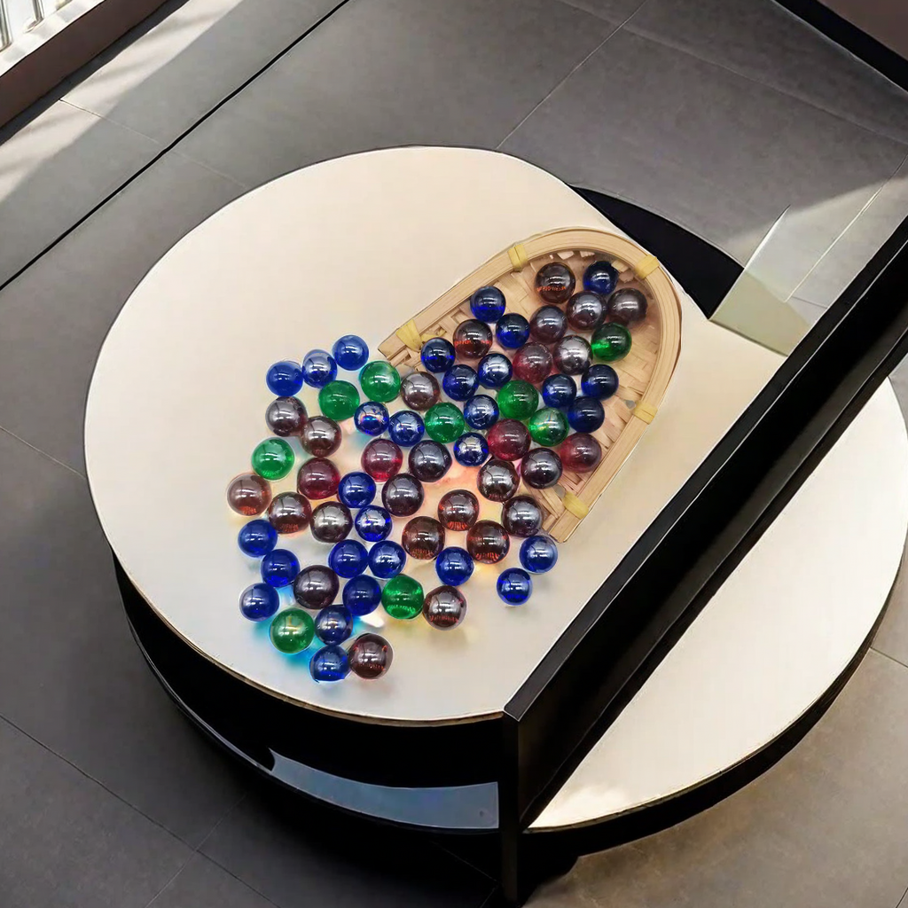 Wholesale of 16mm - 25mm mixed color round beads and flat beads glass handicrafts and toys for game consoles Item Picture