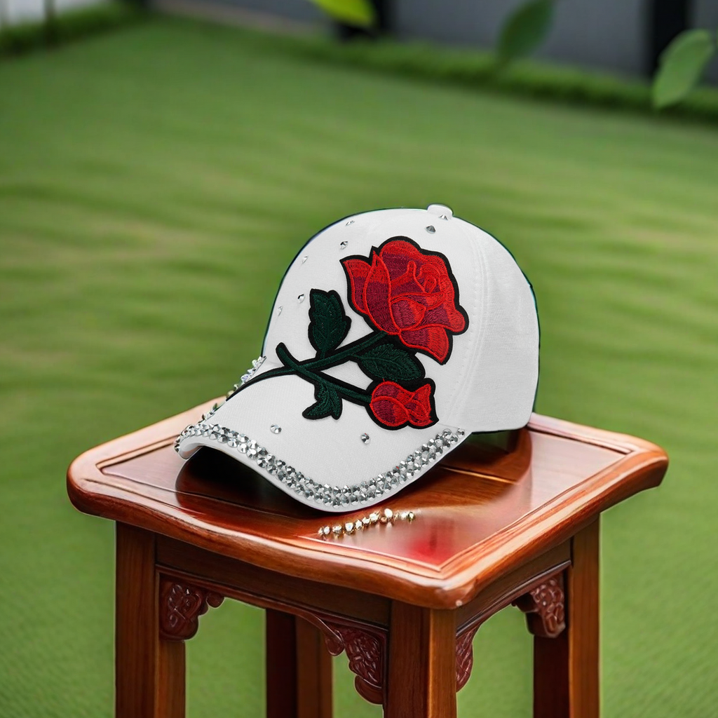 New Korean rose-embroidered baseball cap for women, sunshade, sun protection, casual and versatile adult cap with a cute hooded style 3977 pieces Specification image