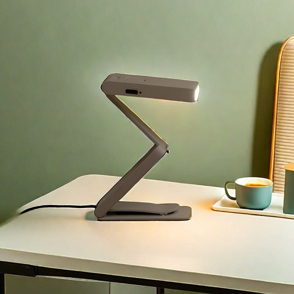 Creative gift 5273 Mini desk lamp, foldable reading clip lamp, stepless dimming with three color temperature Settings, night light, energy-saving and durable reading lamp