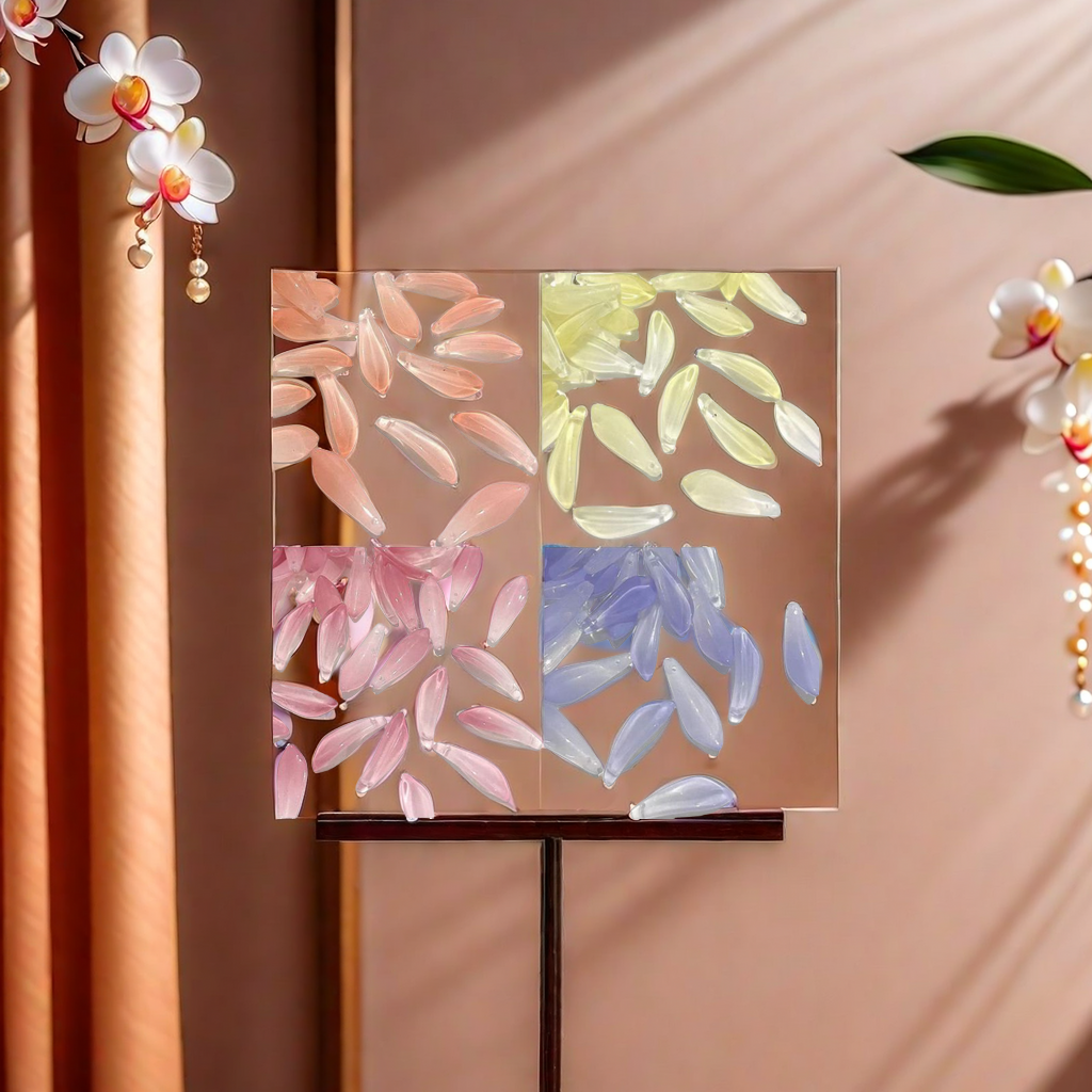 捷克琉璃兰花花瓣9*25mm珠子 DIY手工饰品古风发簪缠花配件材料 瓜子形状精致光泽手工珠子图