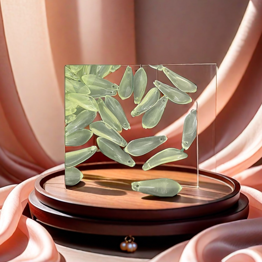 捷克琉璃兰花细节图