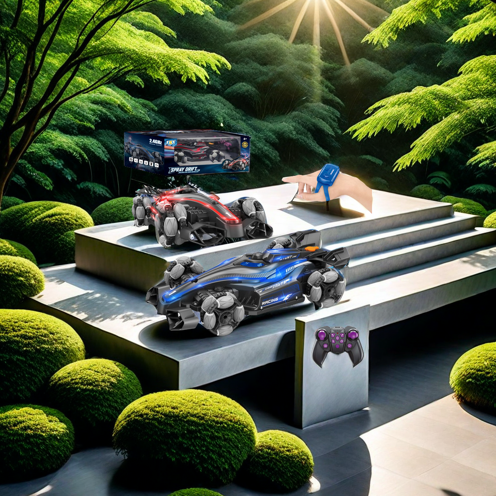Remote control racing car, gesture drift, spray sports car, children's remote control car details Picture