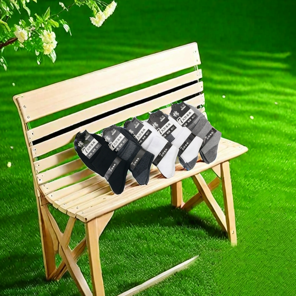 Men's summer mesh mid-calf socks, sweat-absorbing sports thin solid color cotton socks, popular at street stalls. Other categories and styles of socks are diverse details Picture