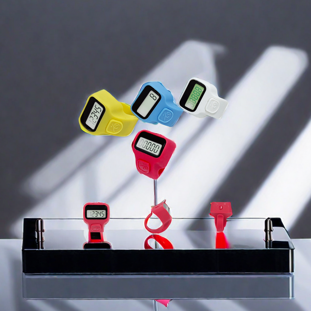 The electronic digital display ring-type LED counter, mini pedestrian counting and pedometer, ring-type portable counter is small, convenient and practical Specification image