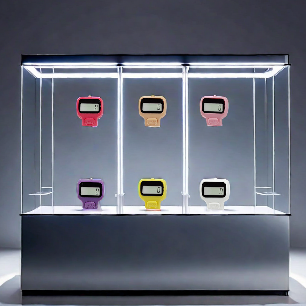 The electronic digital display ring-type LED counter, mini pedestrian counting and pedometer, ring-type portable counter is small, convenient and practical Item Picture