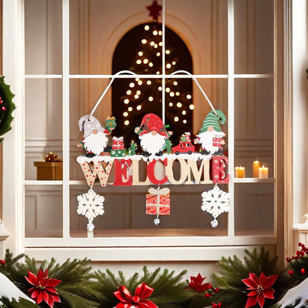 Handmade DIY wooden Christmas pendants, creative gift decorations, European retro style home decoration, Christmas tree hanging ornaments Specification image