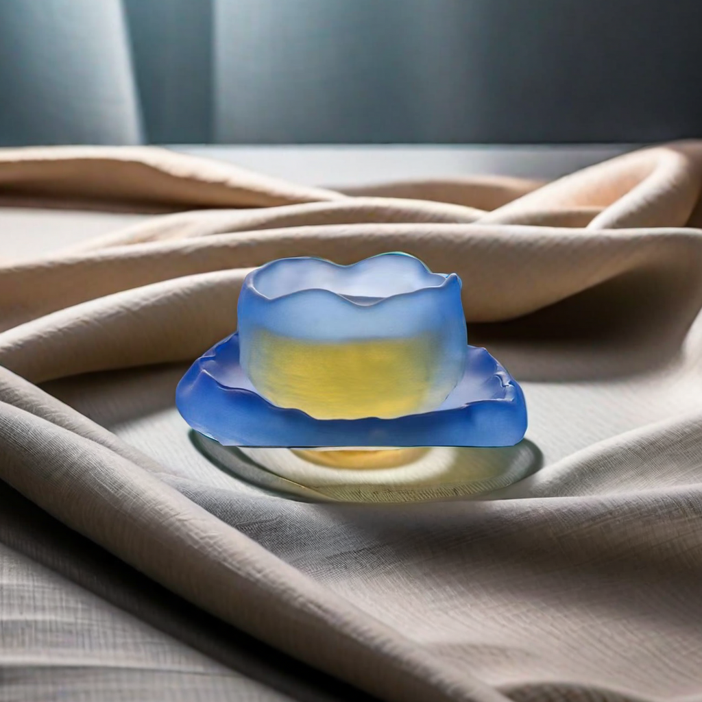 INS First Snow Glass Tea Cups with high appearance standards, Japanese snow release cups, transparent frosted tea tasting cups, handcrafted glass Shangshen cups, and other selected categories details Picture