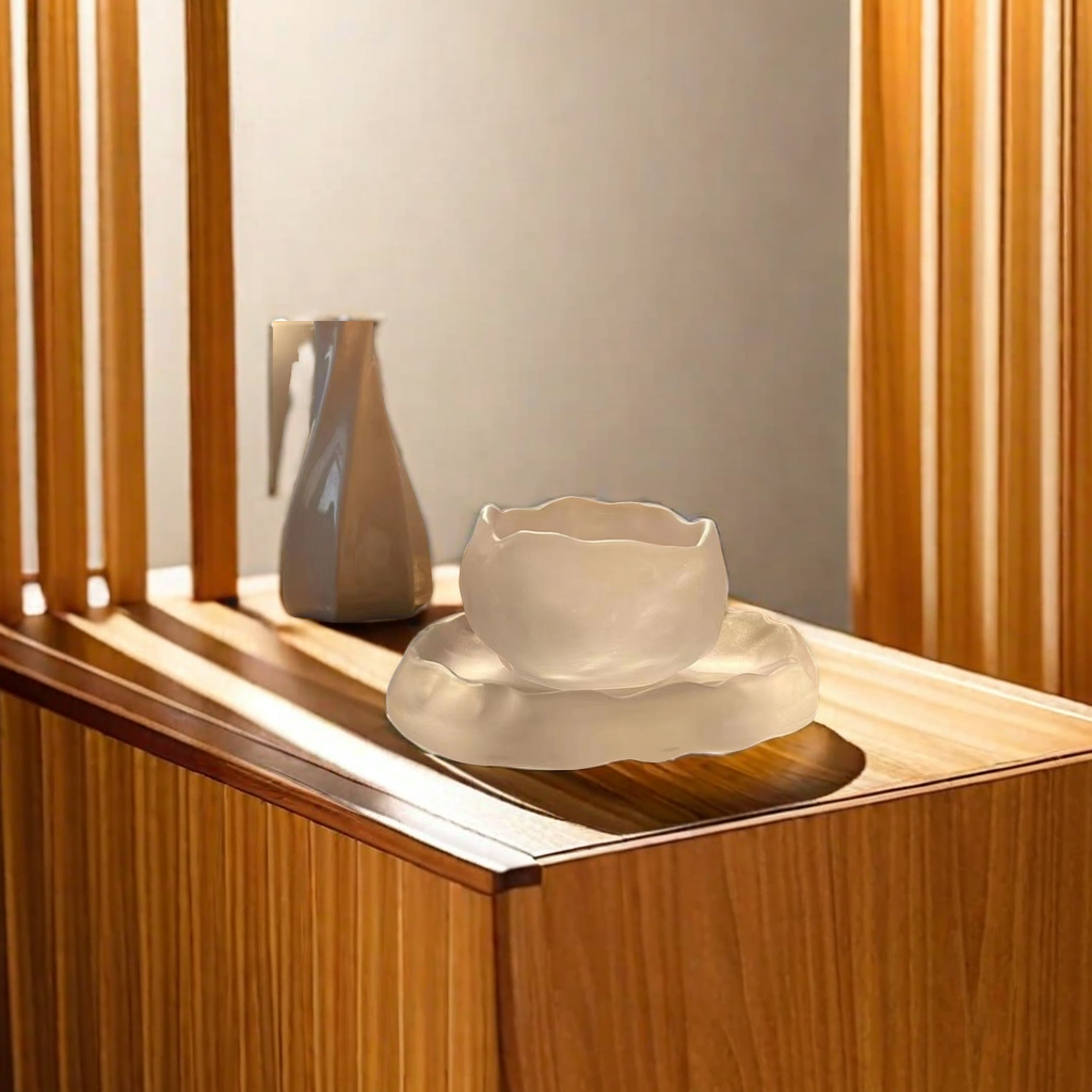 INS First Snow Glass Tea Cups with high appearance standards, Japanese snow release cups, transparent frosted tea tasting cups, handcrafted glass Shangshen cups, and other selected categories Application Scenario