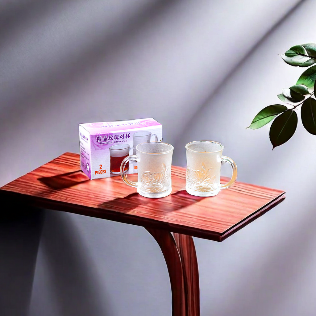 Factory direct sales frosted glass cup set, rose cup six-piece set and rose pair cup two-piece set combination. Special offer gift selection. Other categories are available for selection