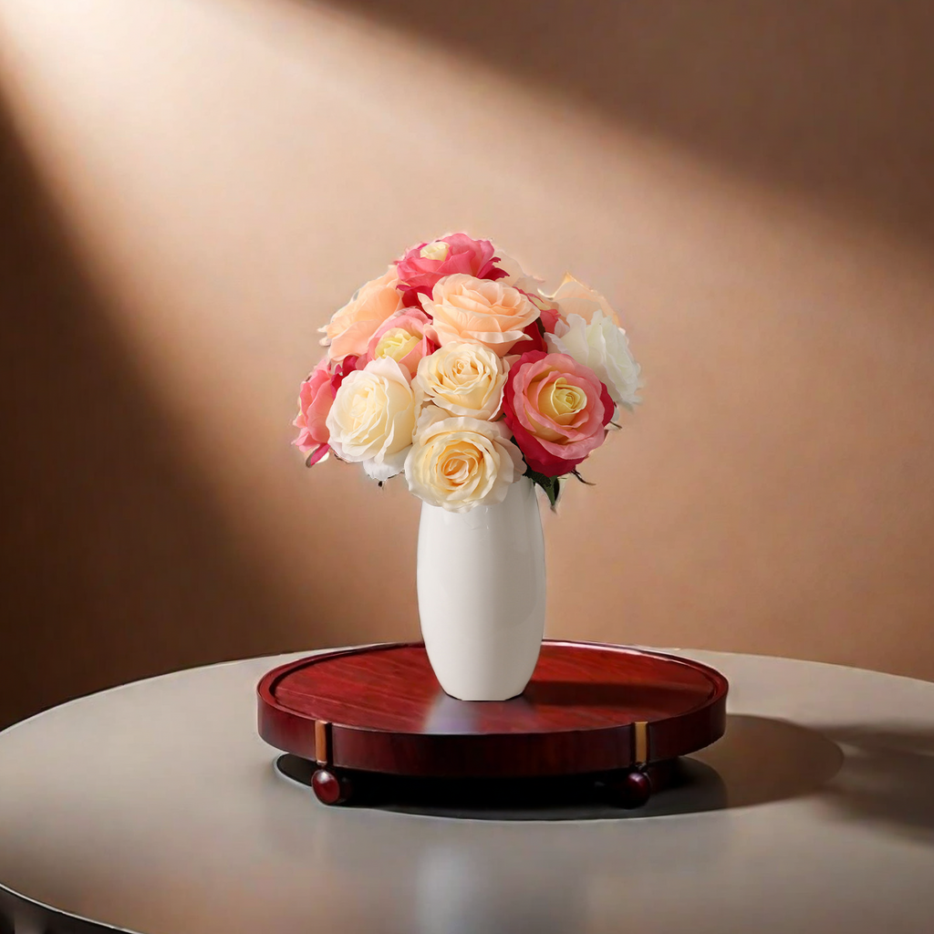 1342 internet-famous Bob ball bouquet, short imitation rose creative decorative item, dining table, artificial flower decoration, imitation flower diy handicraft, home decoration details Picture