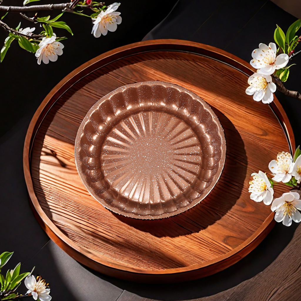 Round Plum Baking Tray Non-Stick Carbon Steel Oven Fire Party Essentials Home Fruit Tray Handmade Diy Baking Mold Other Categories Apply Specification drawing