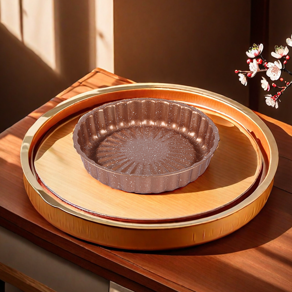 Round Plum Baking Tray Non-Stick Carbon Steel Oven Fire Party Essentials Home Fruit Tray Handmade Diy Baking Mold Other Categories Apply Item Picture