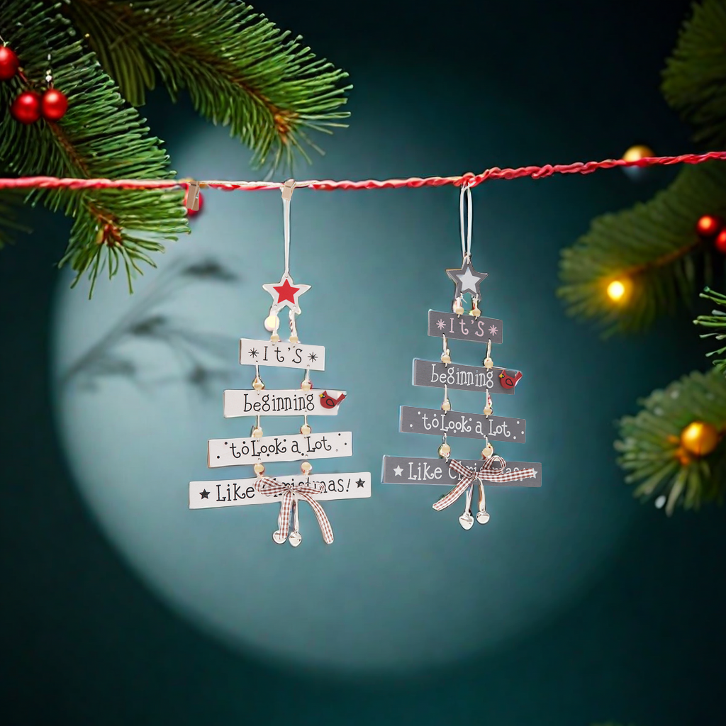 豪贝新款圣诞节装饰用品 彩色字母吊饰 创意树挂饰 圣诞树形挂件 贺卡赠送 圣诞气氛布置必备