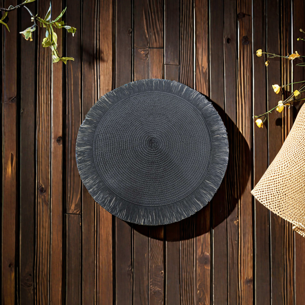 "高档餐垫皮革杯垫套装 陶瓷圆杯垫 餐桌防滑耐热垫 桌面保护装饰品"