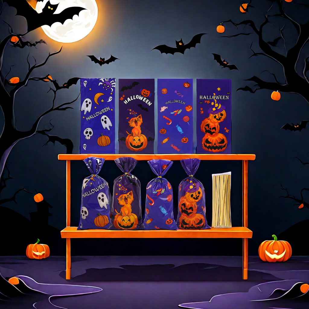 Cross Border Halloween Ghost Halloween OPP Flat pocket Candy Bakery snack packing bag suitable for all kinds of small food packaging other categories